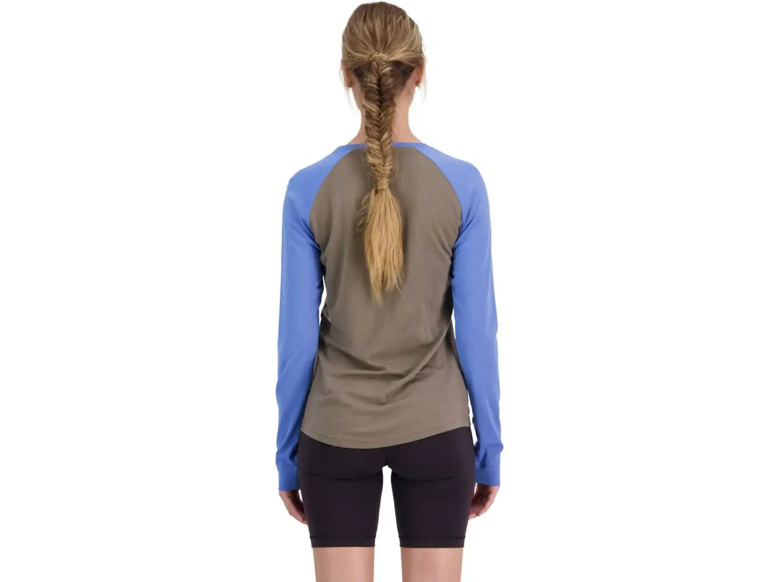 Mons Royale Icon Raglan WMNS women's long sleeve t-shirt Walnut/Cornflower