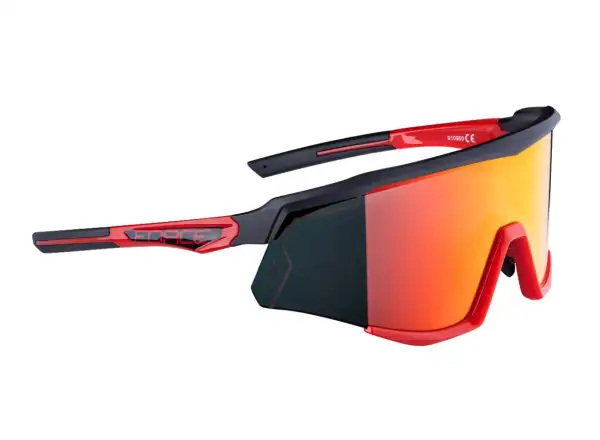 Force Sonic cycling glasses black/red, red mirror lenses