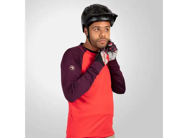 Endura SingleTrack Fleece men's jersey long sleeve Purple/Red