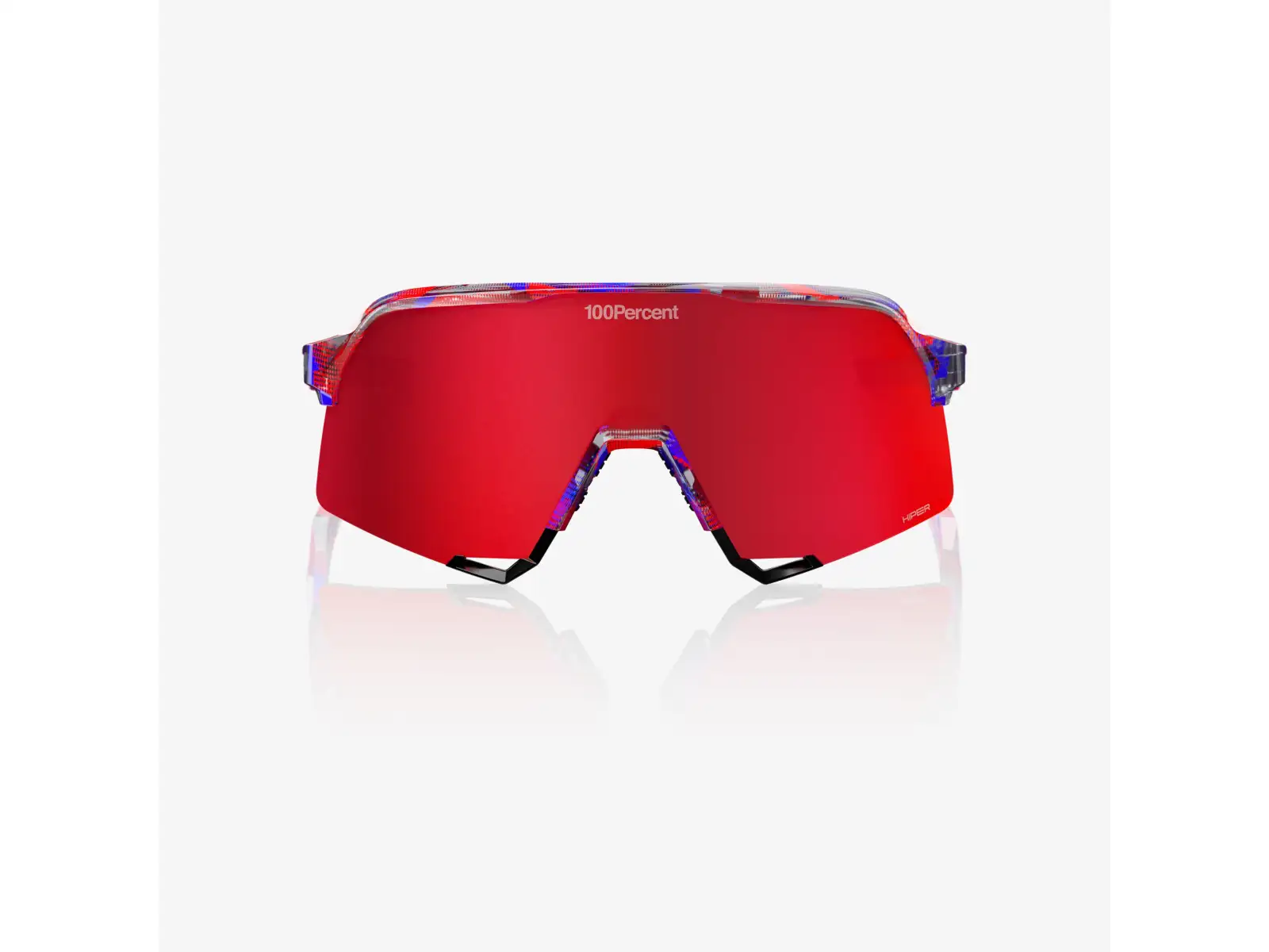 100% S3 glasses FDJ Gloss Translucent Red/Blue/HiPER Fire Red Mirror Lens