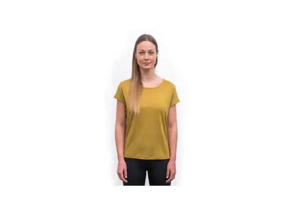 Sensor Merino Air Traveller women's short sleeve shirt Mustard