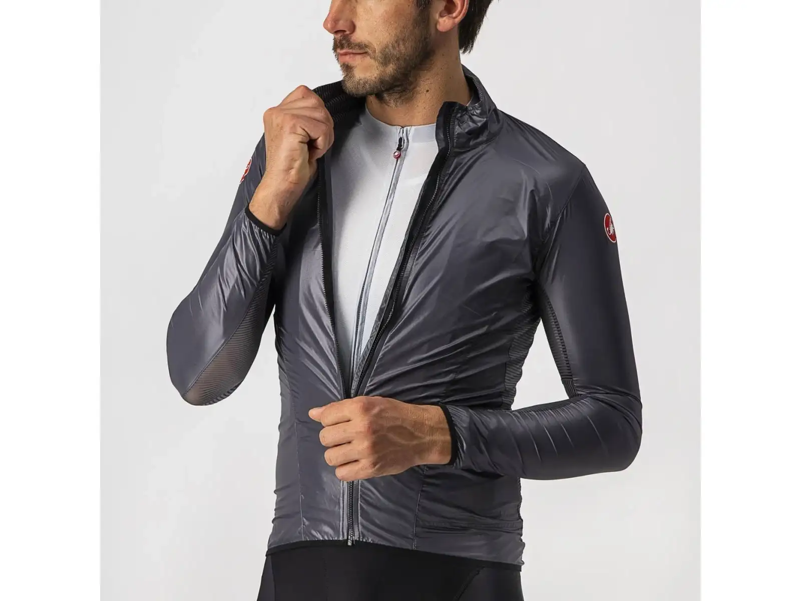 Castelli Aria Shell men's jacket Dark Gray