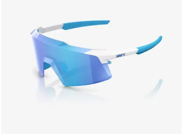 100% Aerocraft glasses Matte White/HiPER Blue Mirror
