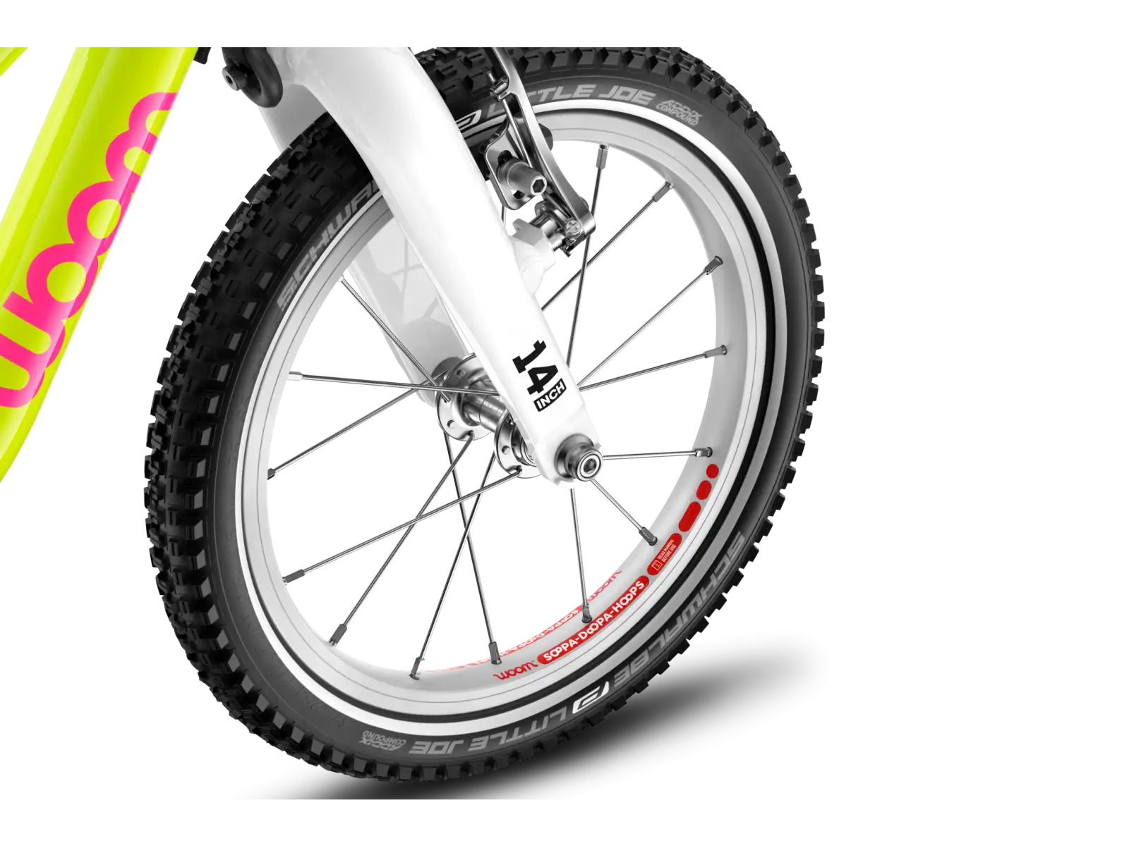 Woom GO 2 kids bike neon lime