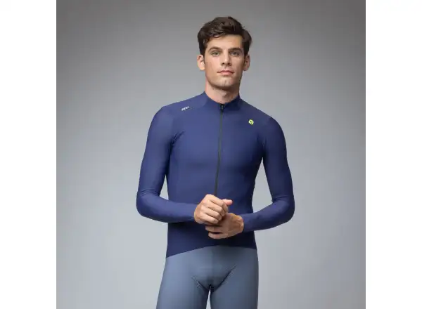 Alé R-EV1 Warm Race men's insulated cycling jersey Blueish