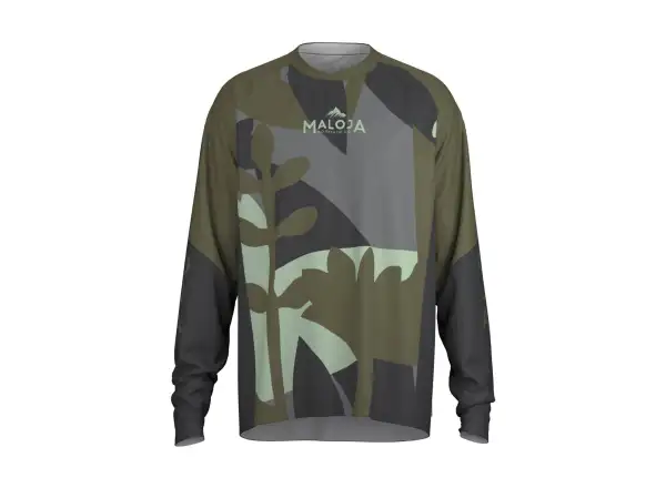 Maloja GaderM. men's jersey long sleeve moss leaves