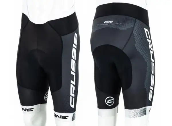 Crussis One men's shorts with braces and padding black/white