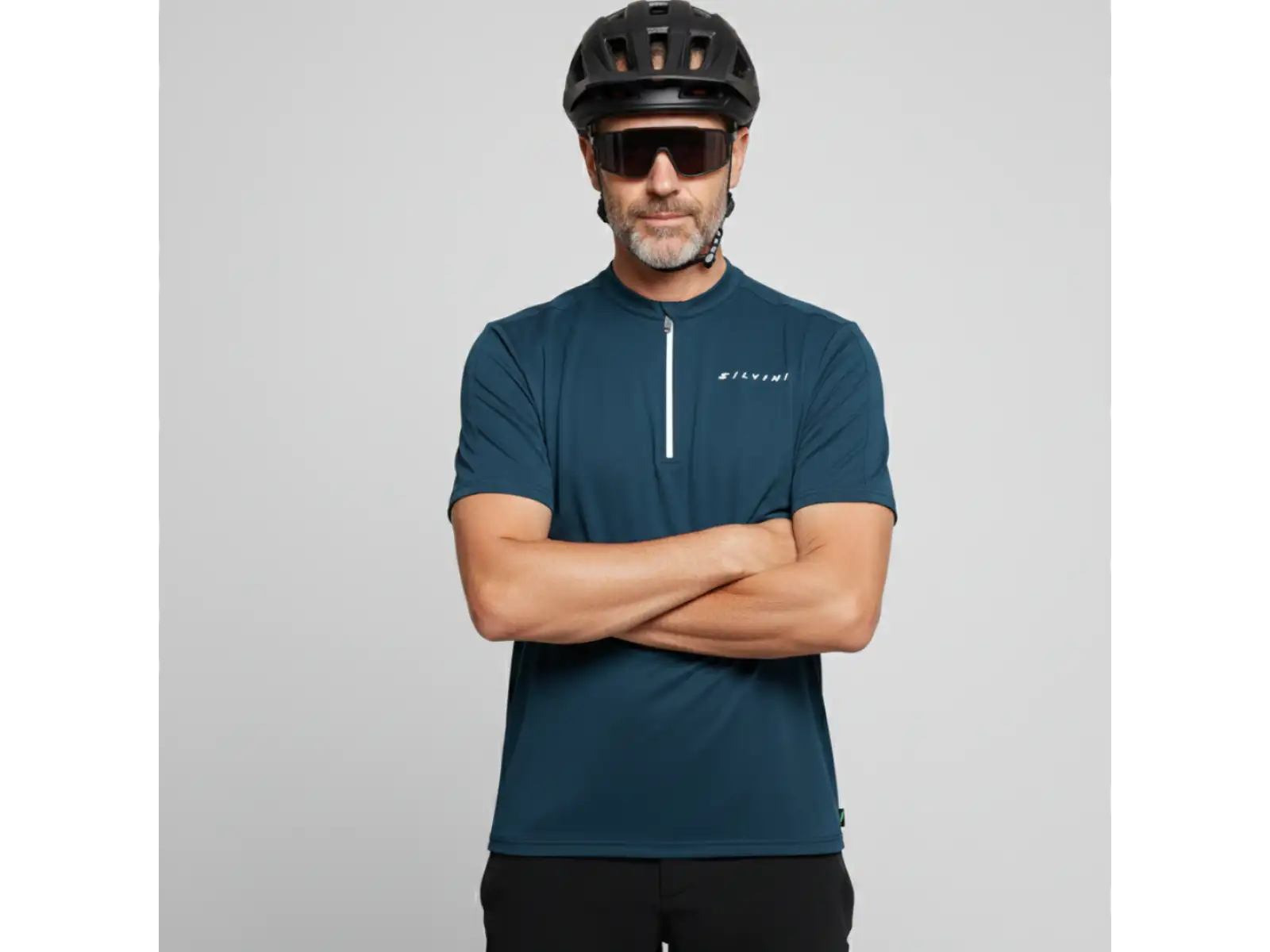 Silvini Naturno men's jersey short sleeve Navy/Black