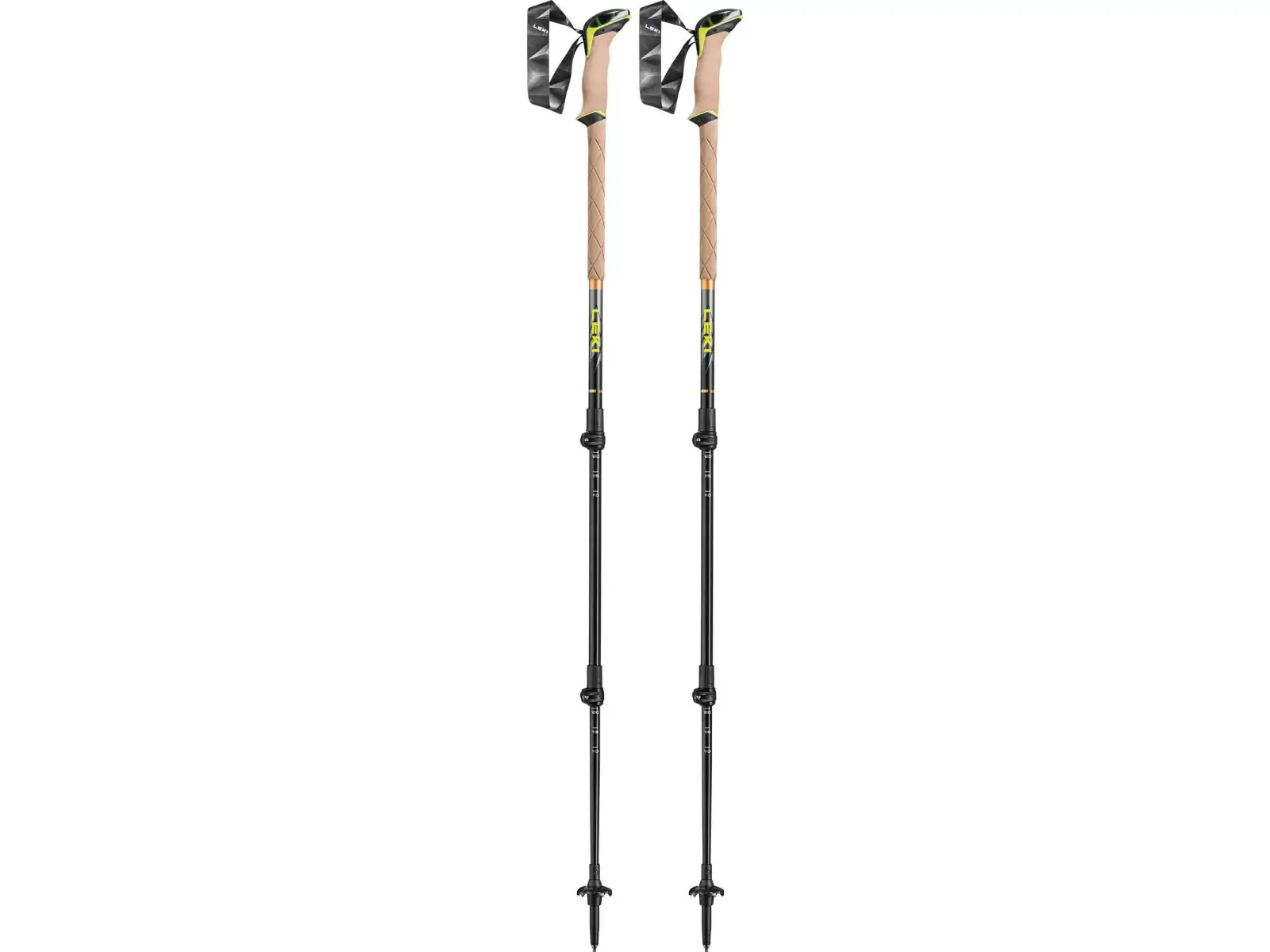 Leki Sherpa trekking poles Dark Anthracite/Neon/Yellow size 110-145 cm
