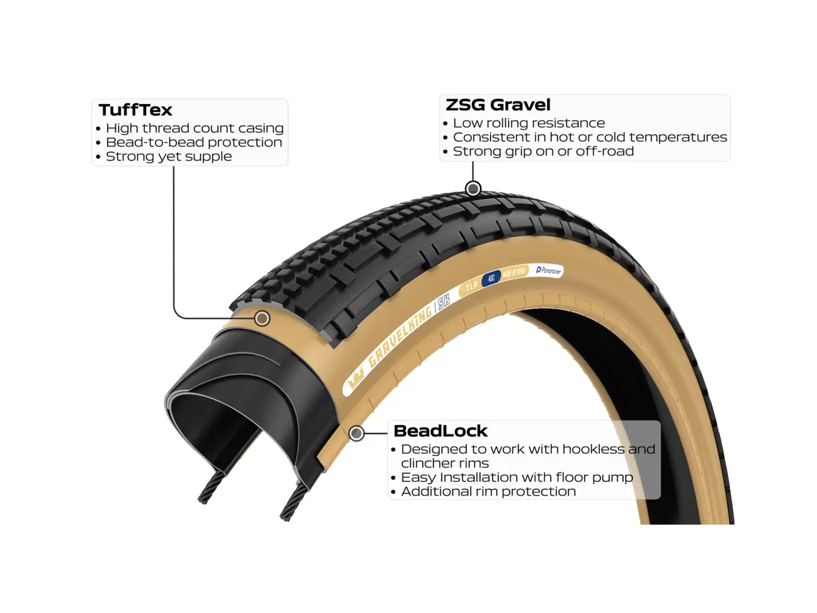 Panaracer GravelKing SK 28" Gravel Tire Kevlar Black/Brown