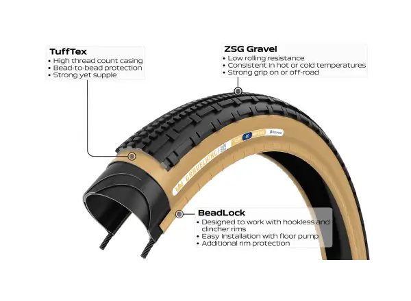 Panaracer GravelKing SK 28" Gravel Tire Kevlar Black/Brown
