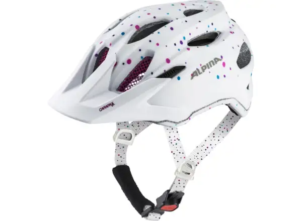 Alpina Carapax Jr. children's helmet white polka dots