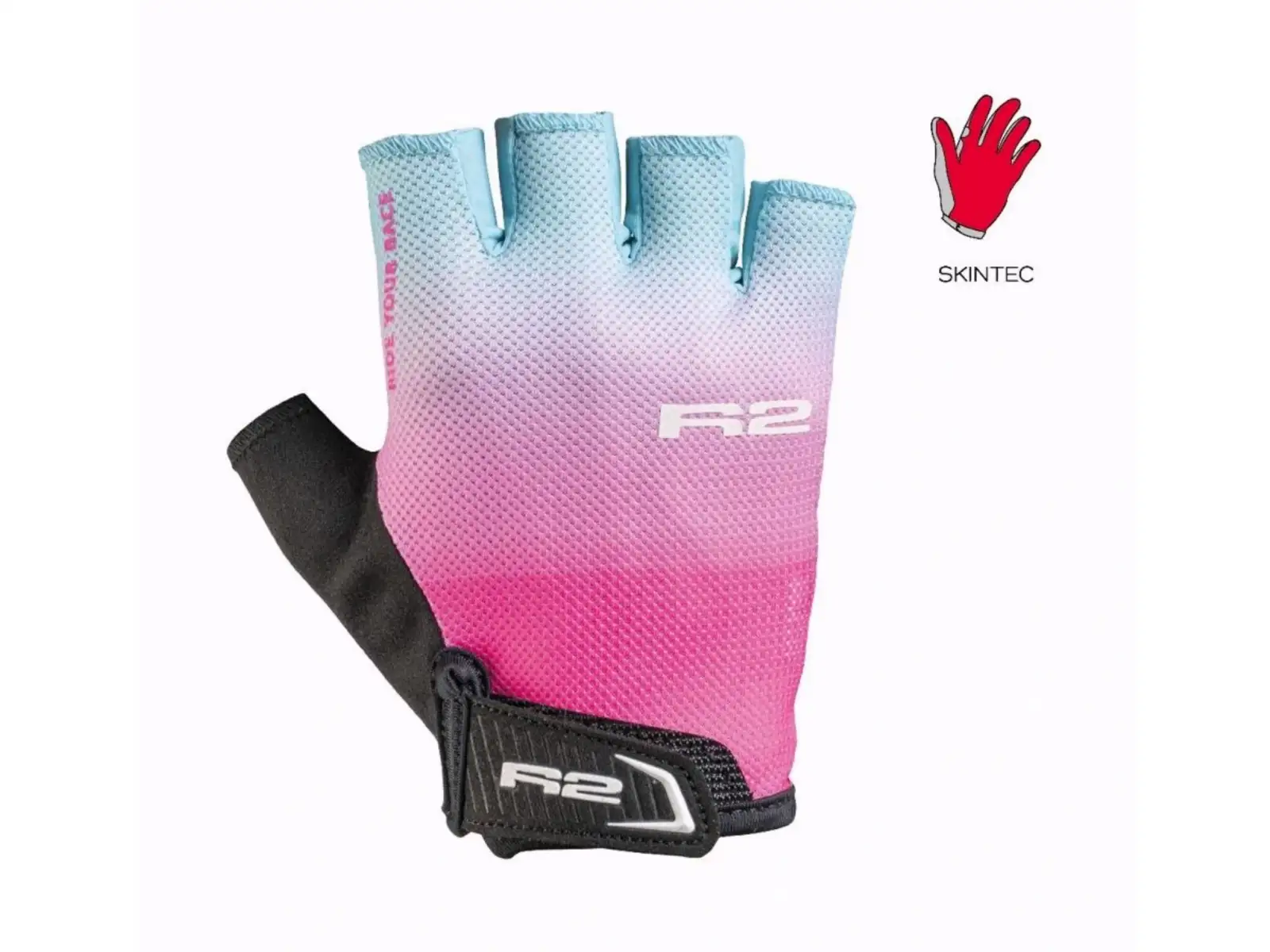 R2 Mistral kids cycling gloves pink/blue