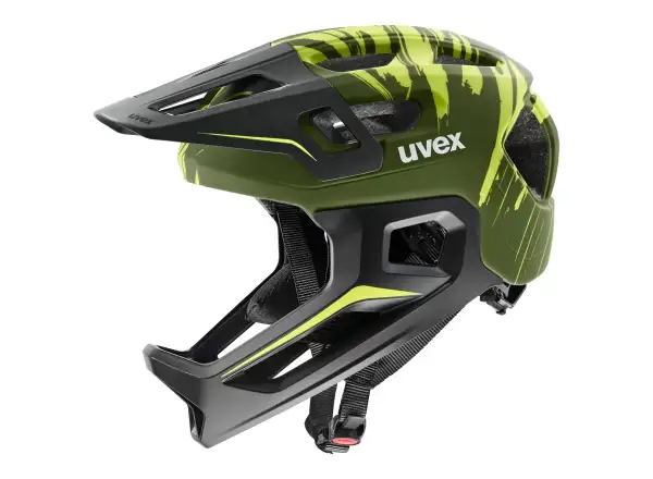 Uvex React JR Fullface MTB helmet Dark olive matt