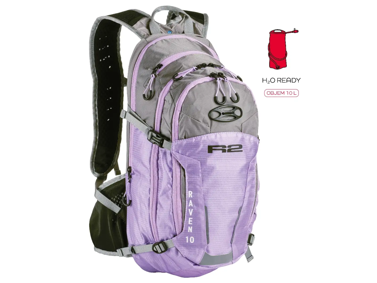 R2 Raven sports backpack 10l lilac purple/black