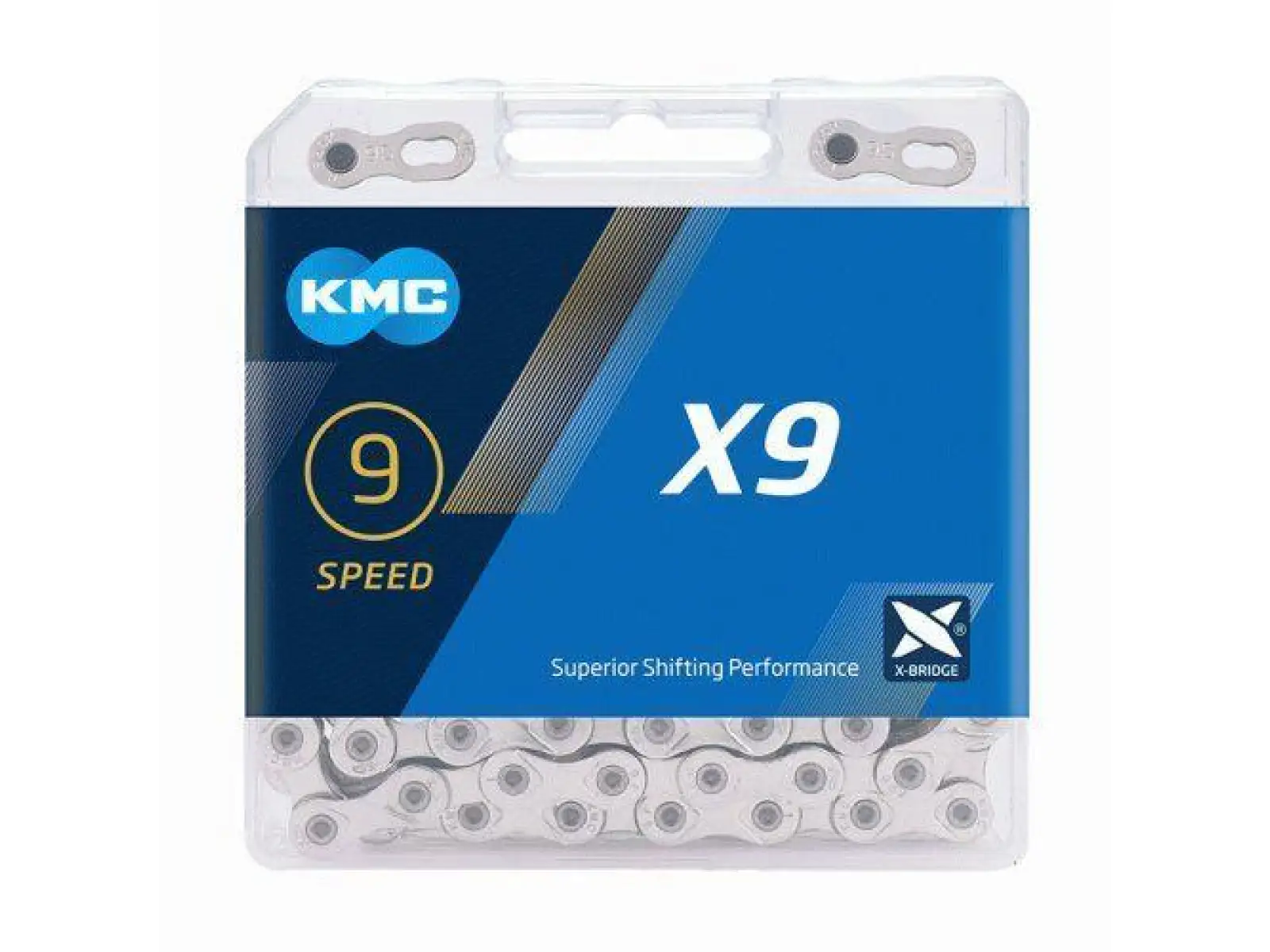 KMC X9 chain silver 114 links