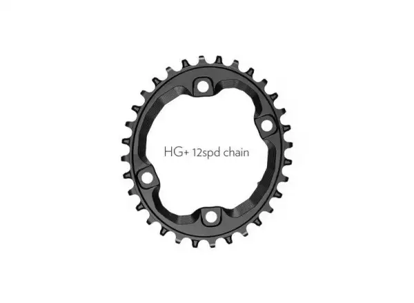 Absolute Black XT M8000 BCD96 OVAL chainring HG+12sp.