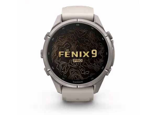 Garmin fenix 9 Pro inReach 43 mm smart watch Titanium Fog Gray/Dark Sandstone