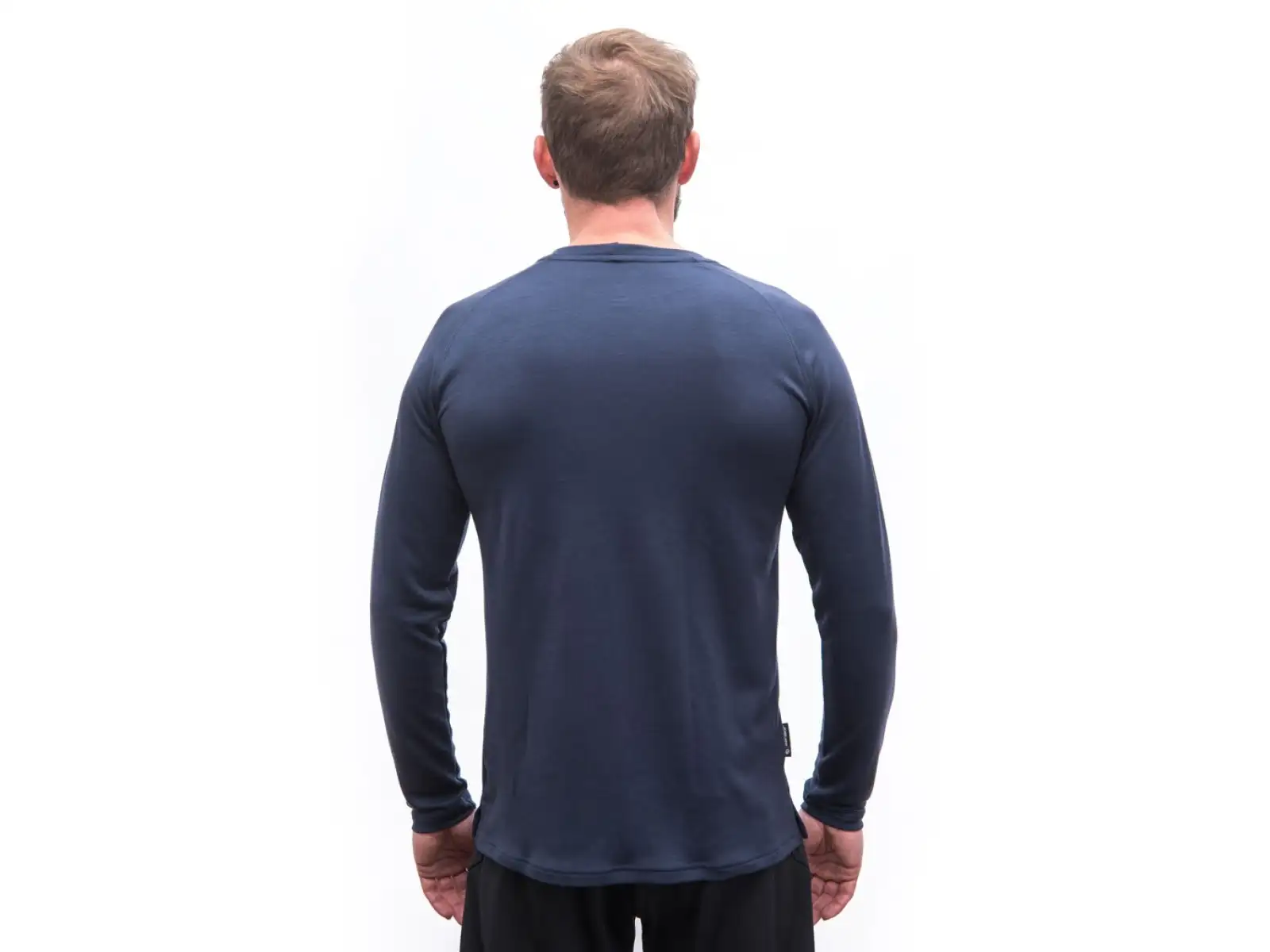 Sensor Merino Blend Typo men's long sleeve T-shirt Deep Blue