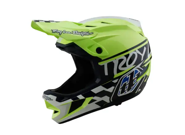 Troy Lee Designs D4 Polyacrylite 50 helmet Navy/Glo Yellow