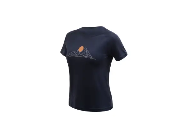 Sensor Merino Blend Moon women's short sleeve T-shirt Deep Blue