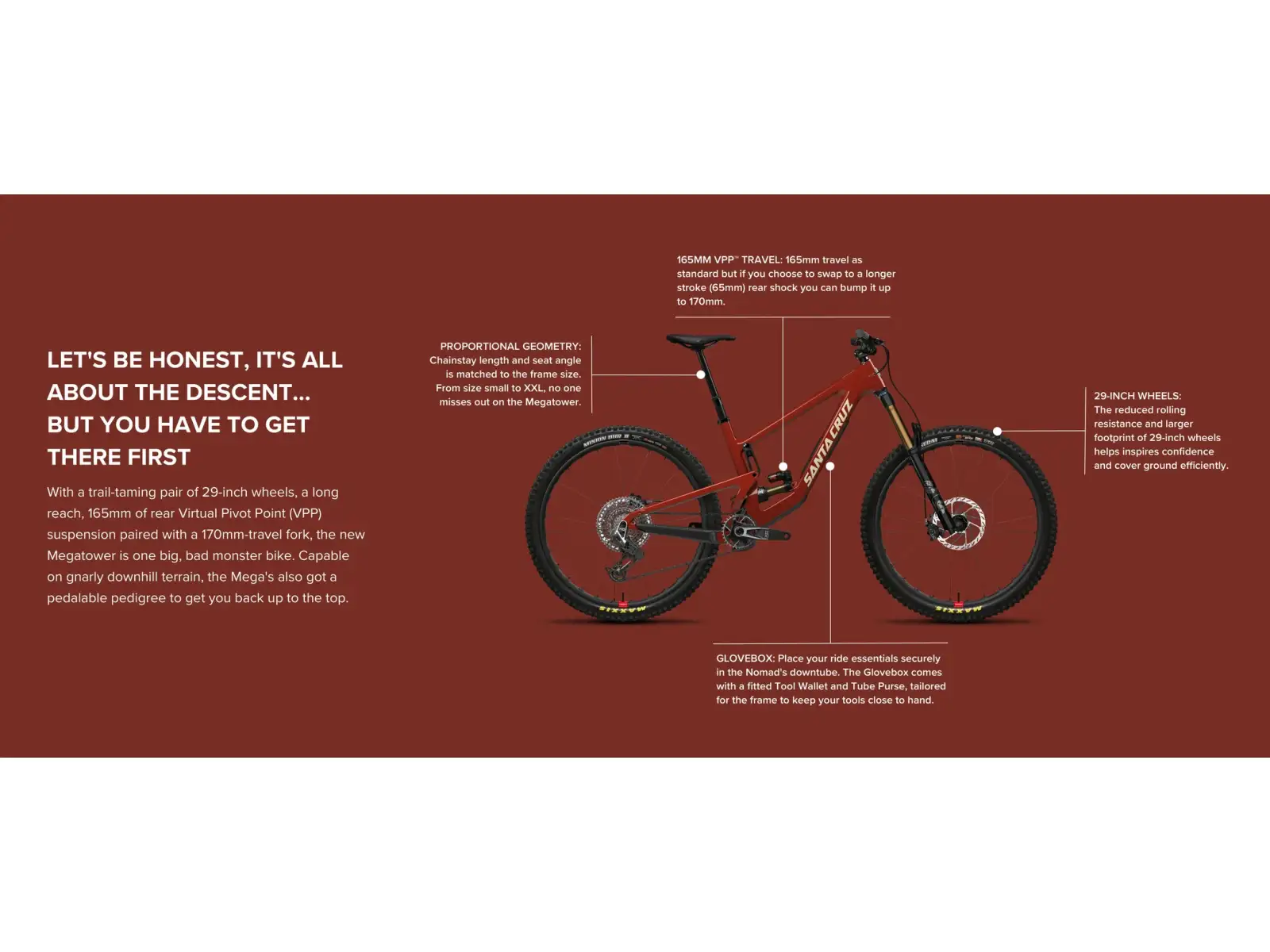 Santa Cruz Megatower 2 CC X0 AXS RSV 29" mountain bike Gloss Carbon
