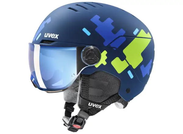 Uvex Rocket Jr Visor ski helmet blue matt