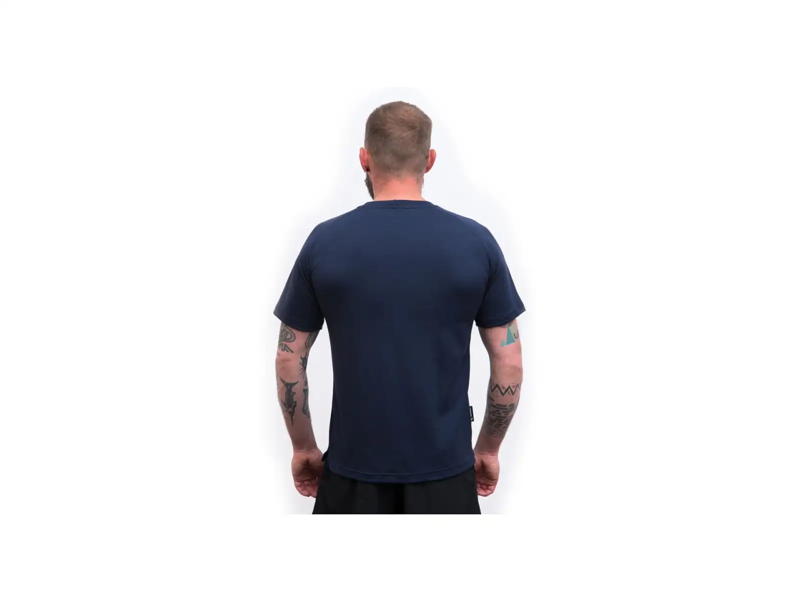 Sensor Merino Blend Typo men's T-shirt short sleeve Deep Blue