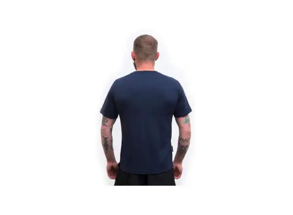 Sensor Merino Blend Typo men's T-shirt short sleeve Deep Blue