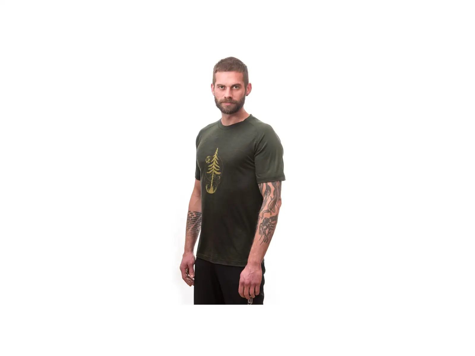 Sensor Merino Air Earth men's shirt short sleeve Olive Green