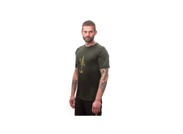 Sensor Merino Air Earth men's shirt short sleeve Olive Green