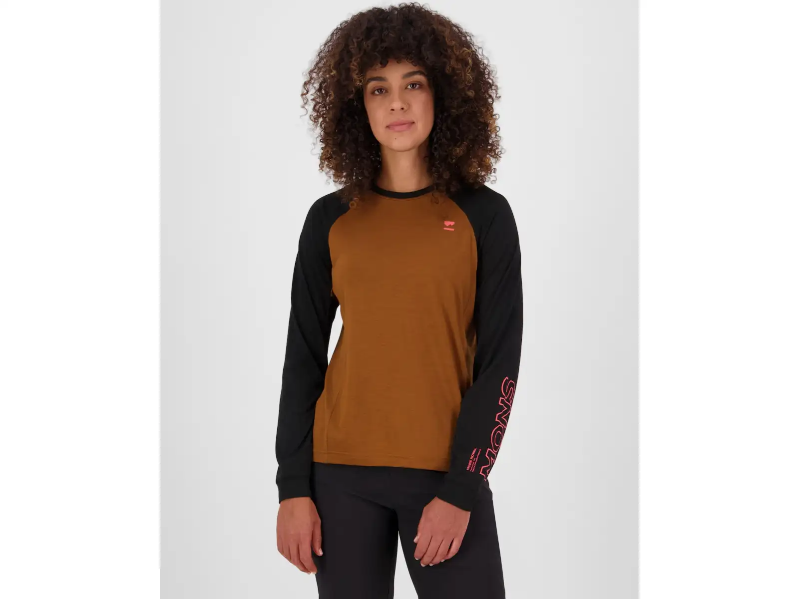 Mons Royale Tarn Merino women's long sleeve shirt Caramel / Black