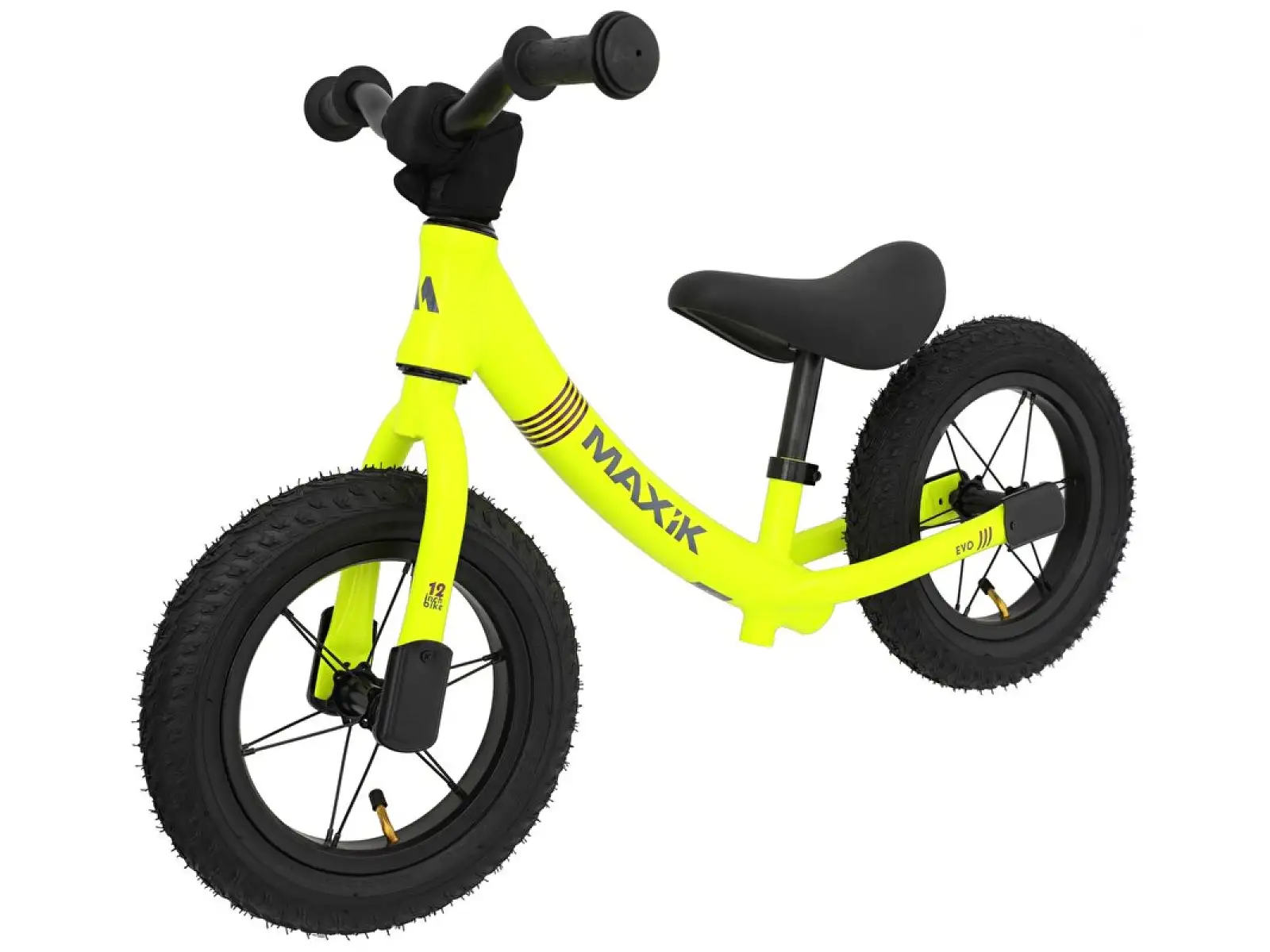 balance bike MAXÍK Evo Lite fluorescent yellow/purple