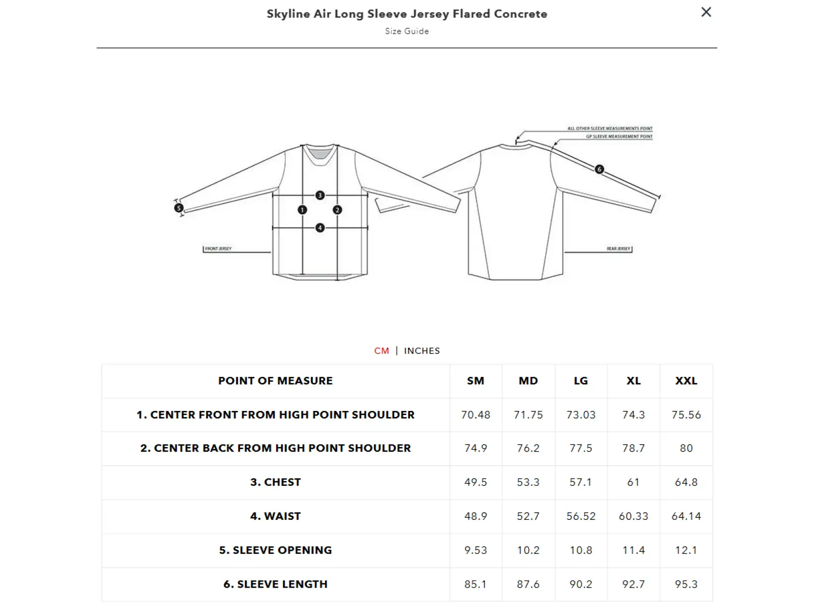 Troy Lee Designs Skyline Air Flared men's jersey long sleeve Concrete