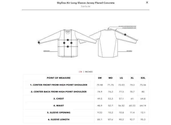 Troy Lee Designs Skyline Air Flared men's jersey long sleeve Concrete