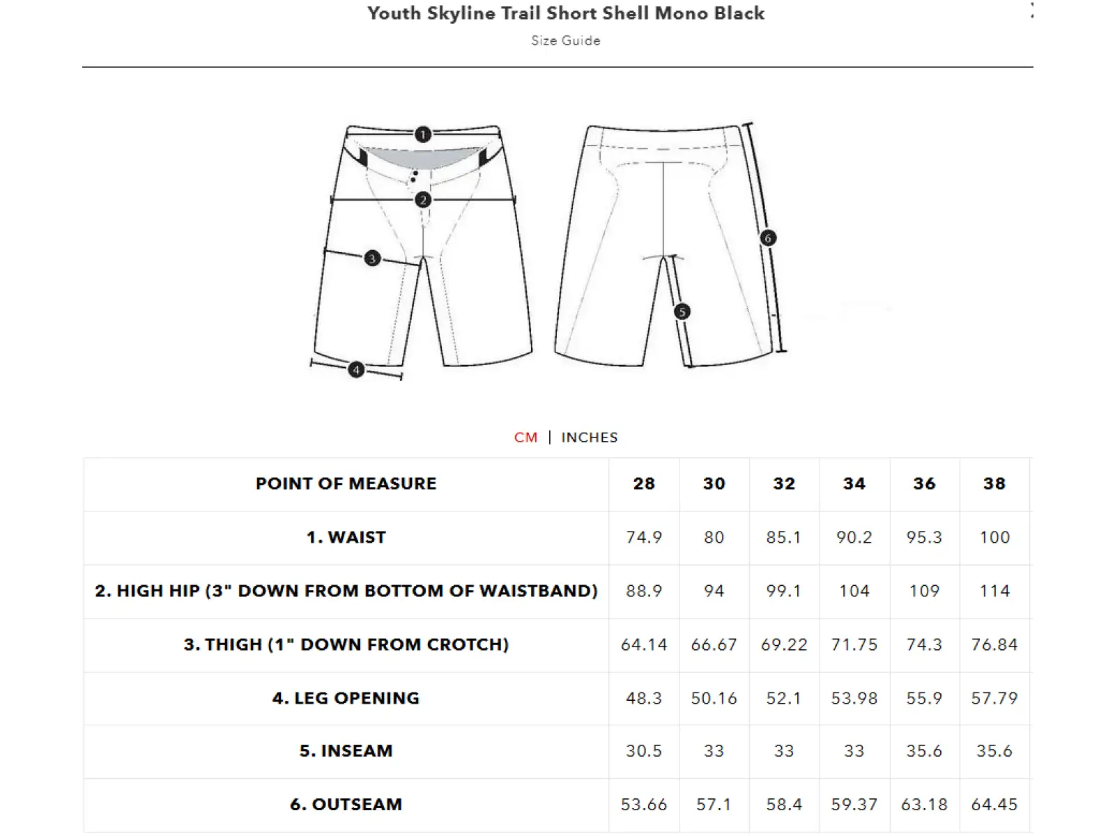 Troy Lee Designs Skyline Trail Short Mono youth shorts Black