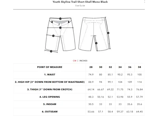 Troy Lee Designs Skyline Trail Short Mono youth shorts Black