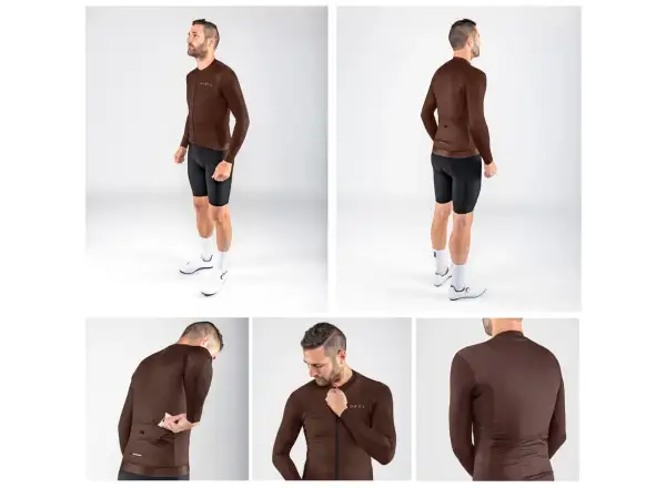 Force Plain men's long sleeve jersey brown