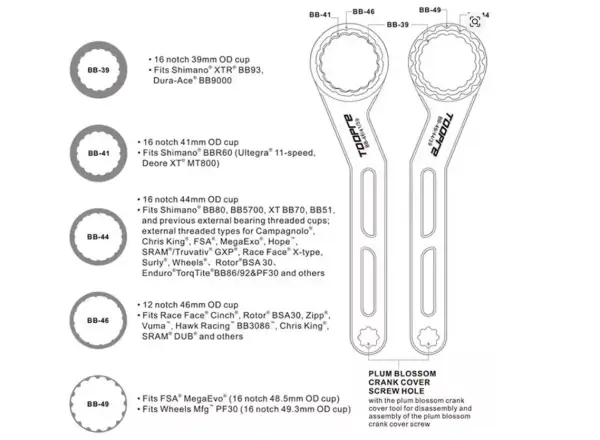 Toopre TL-R319 universal bottom bracket wrench