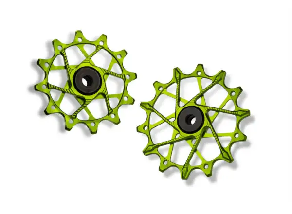 Garbaruk derailleur pulleys for Sram 11/12 spd. 12+14T Green