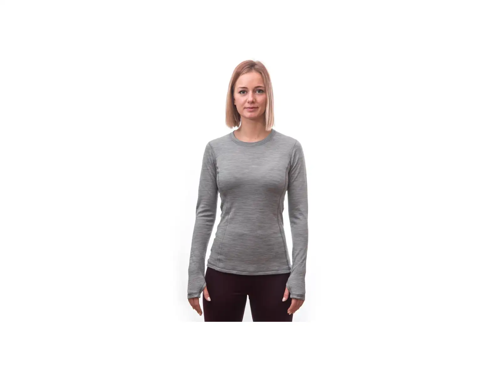Sensor Merino Bold women's long sleeve shirt Cool Gray