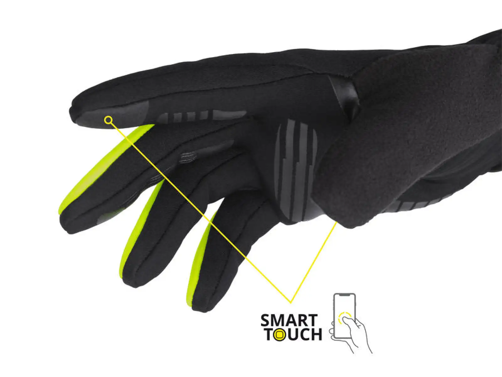 Etape Skin WS winter gloves black/yellow fluo