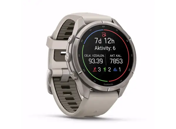 Garmin fenix 9 Pro inReach 43 mm smart watch Titanium Fog Gray/Dark Sandstone
