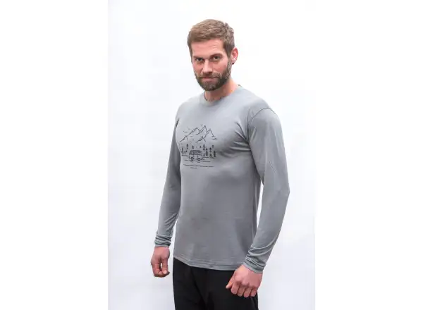 Sensor Merino Active Van Life men's long sleeve shirt Grey