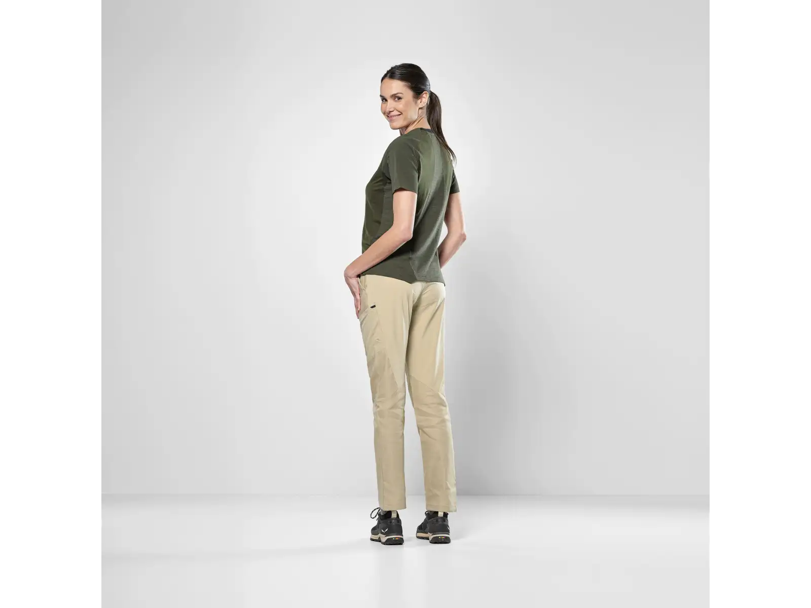 Salewa Puez AM Hyb women's shirt short sleeve Dark Olive