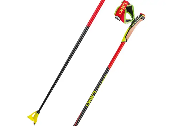 Leki HRC Max Poles cross-country ski poles Bright Red/Neon Yellow/Carbon Structure