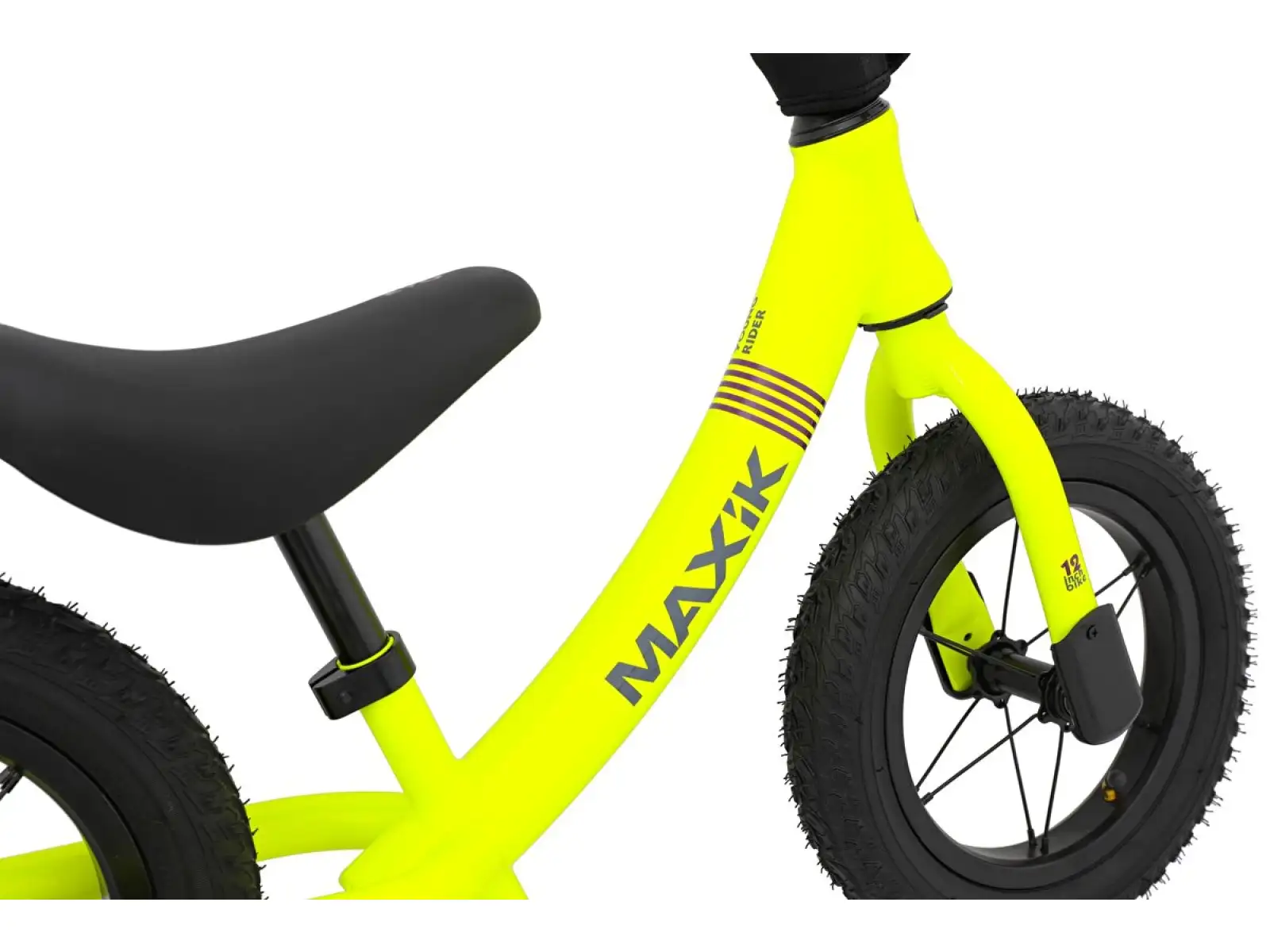 balance bike MAXÍK Evo Lite fluorescent yellow/purple