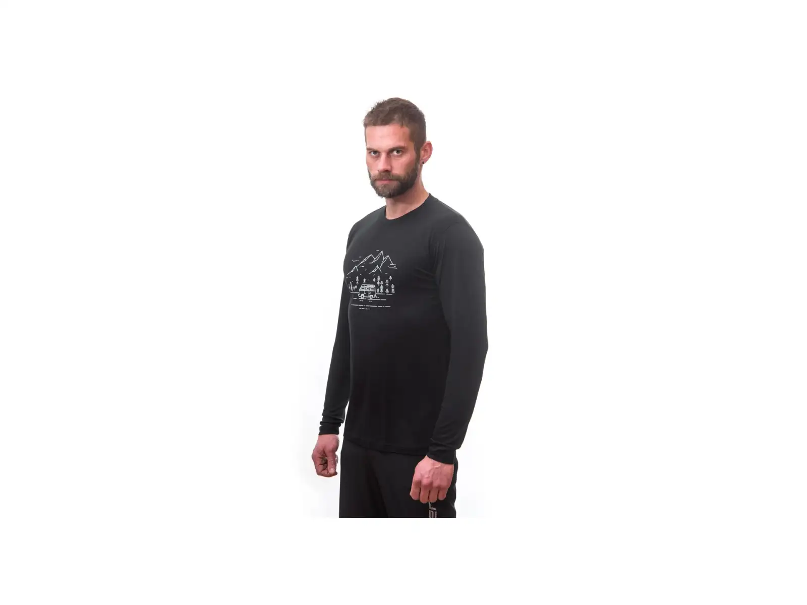 Sensor Merino Active PT Van Life men's long sleeve shirt černá