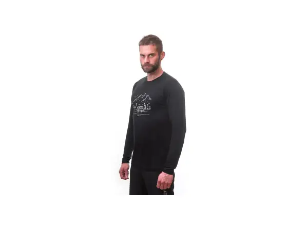 Sensor Merino Active PT Van Life men's long sleeve shirt černá