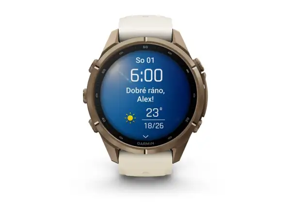 Garmin fenix 9 Pro inReach 43 mm smart watch Autumn gold titanium/Cream/french gray